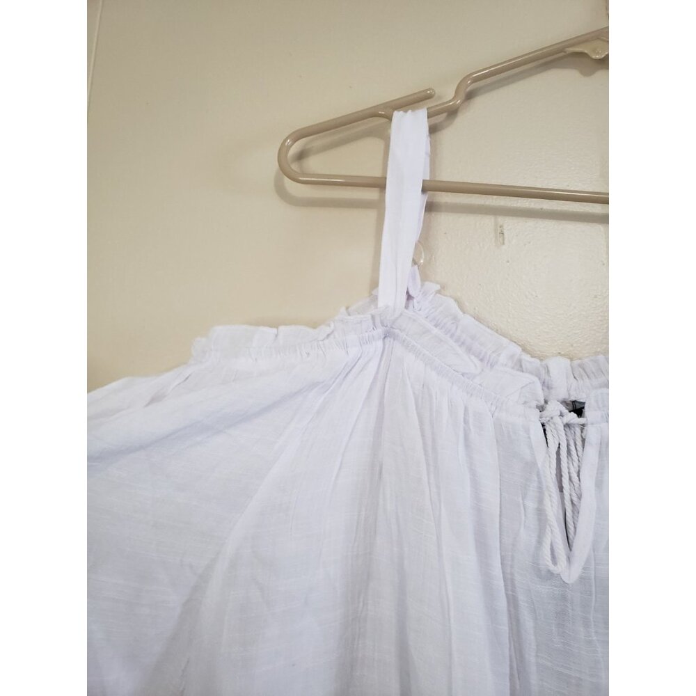 Unique Spectrum Womens Plus 3X Top Off Shoulder Smocked Sheer Peasant Lace NWT - Picture 5 of 10